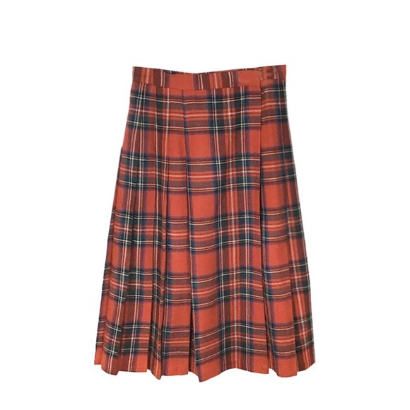 ANN STEVENS NEW YORK Vintage Wool Blend Wrap Plaid Long Length Skirt - Picture 2 of 8